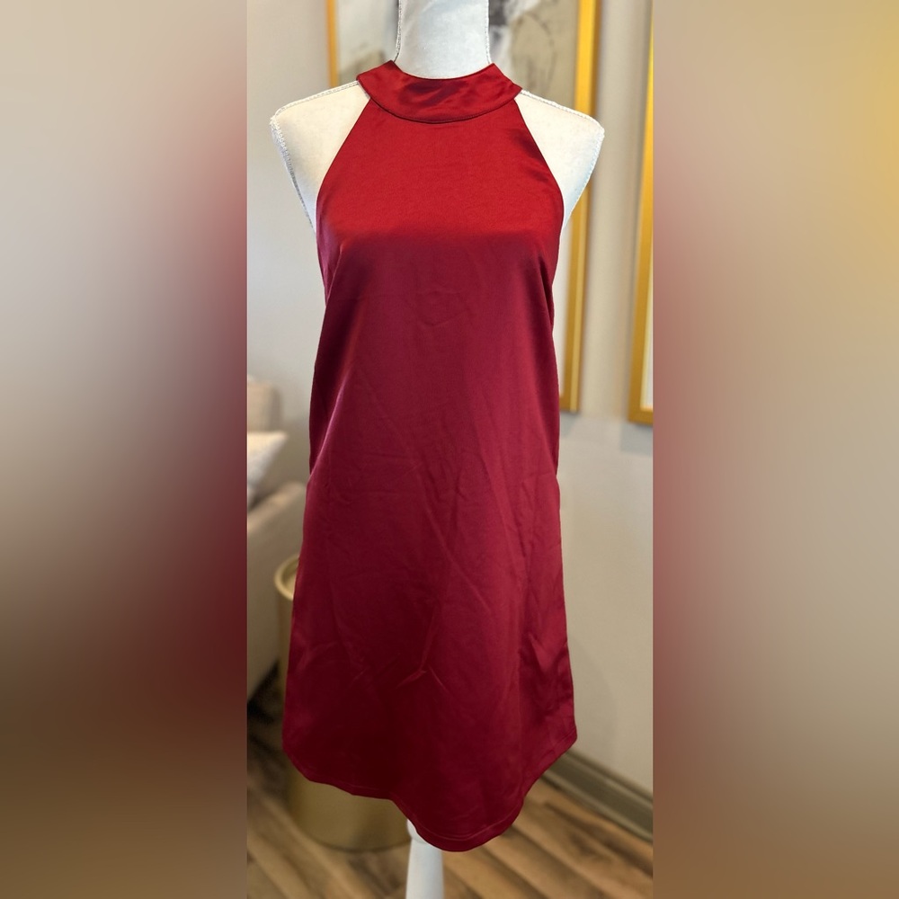 Impressions Maroon/Red SMALL strapless with tie; back zip MINI
